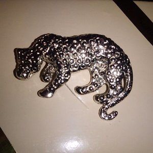 MCM Vintage 70's Coro Vendome Silver Jaguar Scatter Mid century Pin orig Box